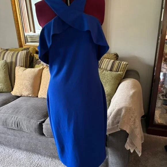 RACHEL Rachel Roy | Dresses | Royal Blue Rachel Rachel Roy Cold Shoulder Sz  4 Wedding Cocktail Evening Dress | Poshmark